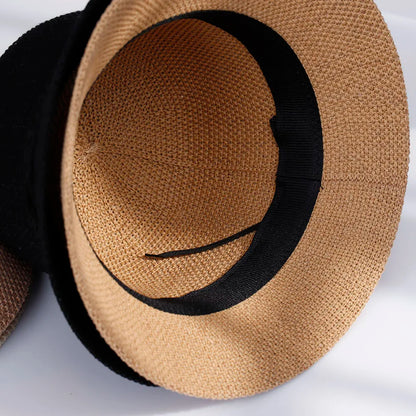 Women Foldable Straw Sun Bucket Hat