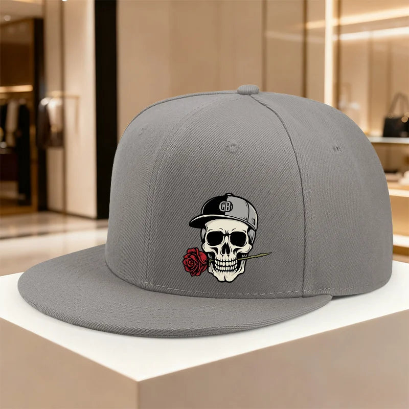 Skull Rose Street Style Hip Hop Snapback Cap