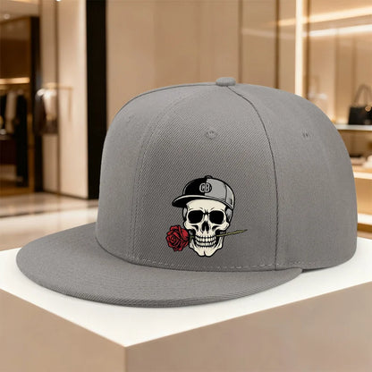 Skull Rose Street Style Hip Hop Snapback Cap
