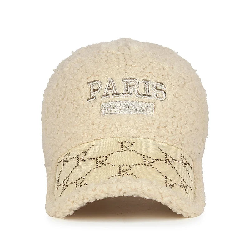 Korean Fleece Curved Brim Baseball Cap