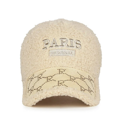 Korean Fleece Curved Brim Baseball Cap