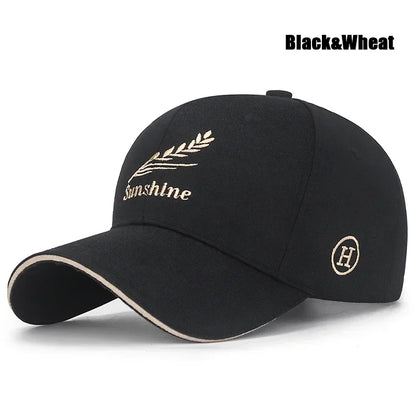 Feather Wheat Ear Embroidery Baseball Cap