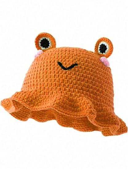 Hand Woven Frog Ruffled Fisherman Bucket Hat