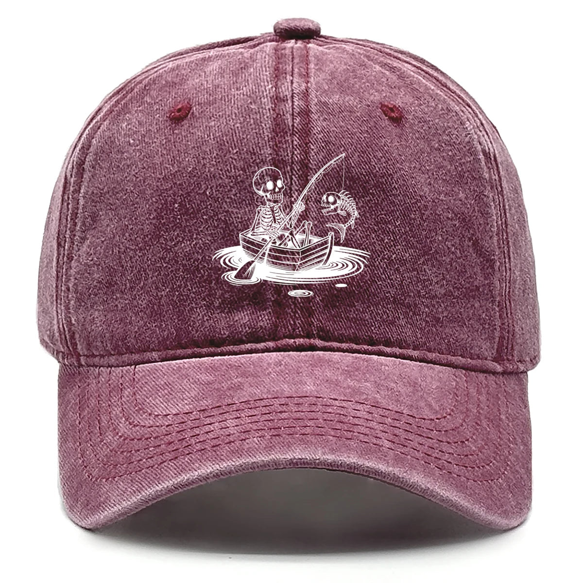 Fishing Skulls Washed Cotton Snapback Caps
