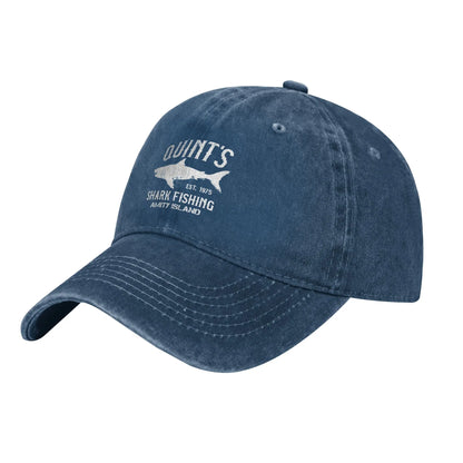 Quint Shark Distressed Washed Jaws Summer Baseball Cap