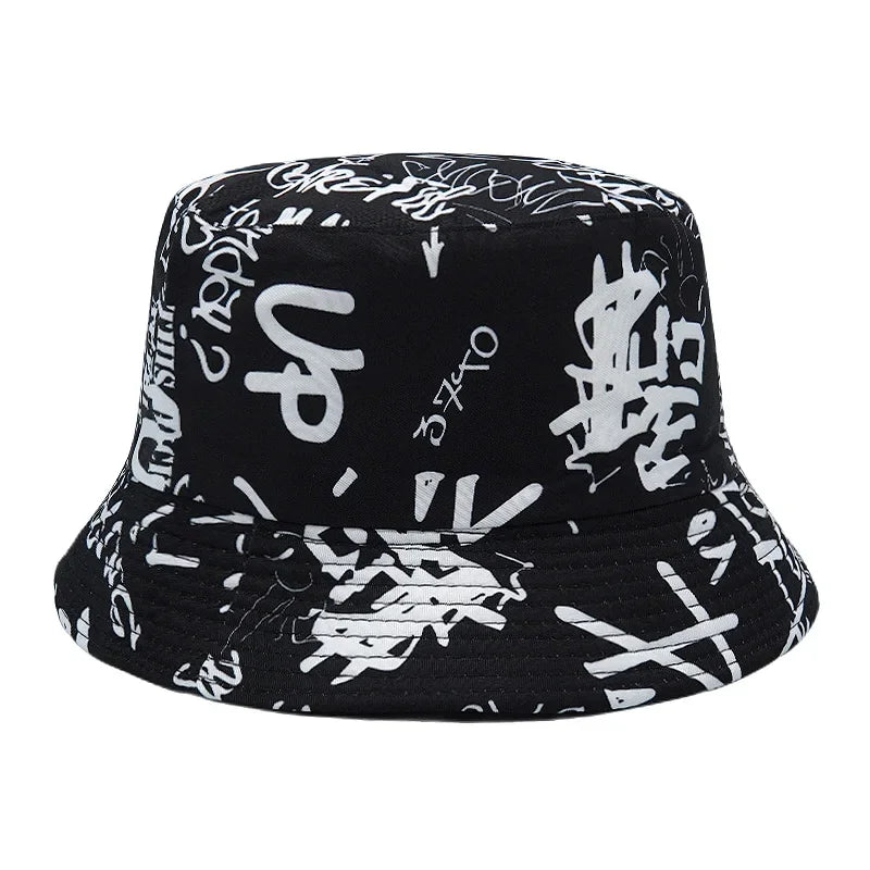 Unisex Reversible Number Graffiti Bucket Hat