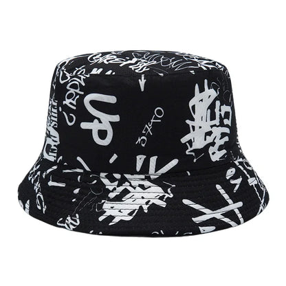 Unisex Reversible Number Graffiti Bucket Hat