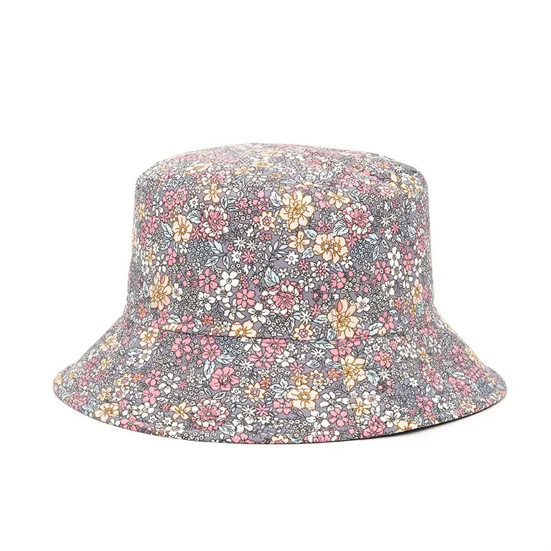 Floral Print Reversible Cotton Bucket Hat