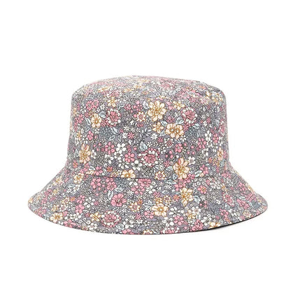 Floral Print Reversible Cotton Bucket Hat