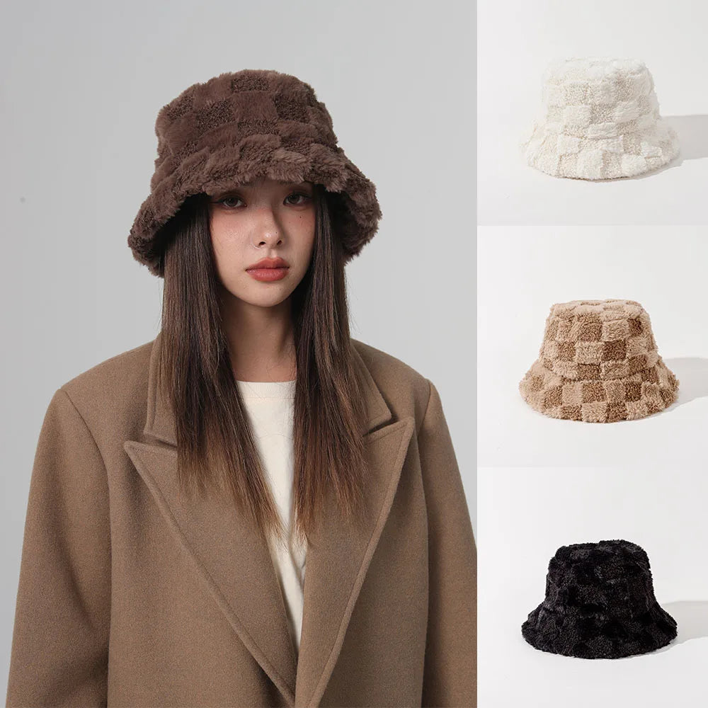 Leopard Fur Plush Bucket Hat