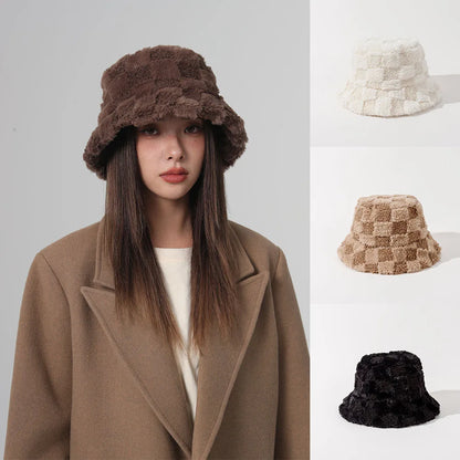 Leopard Fur Plush Bucket Hat