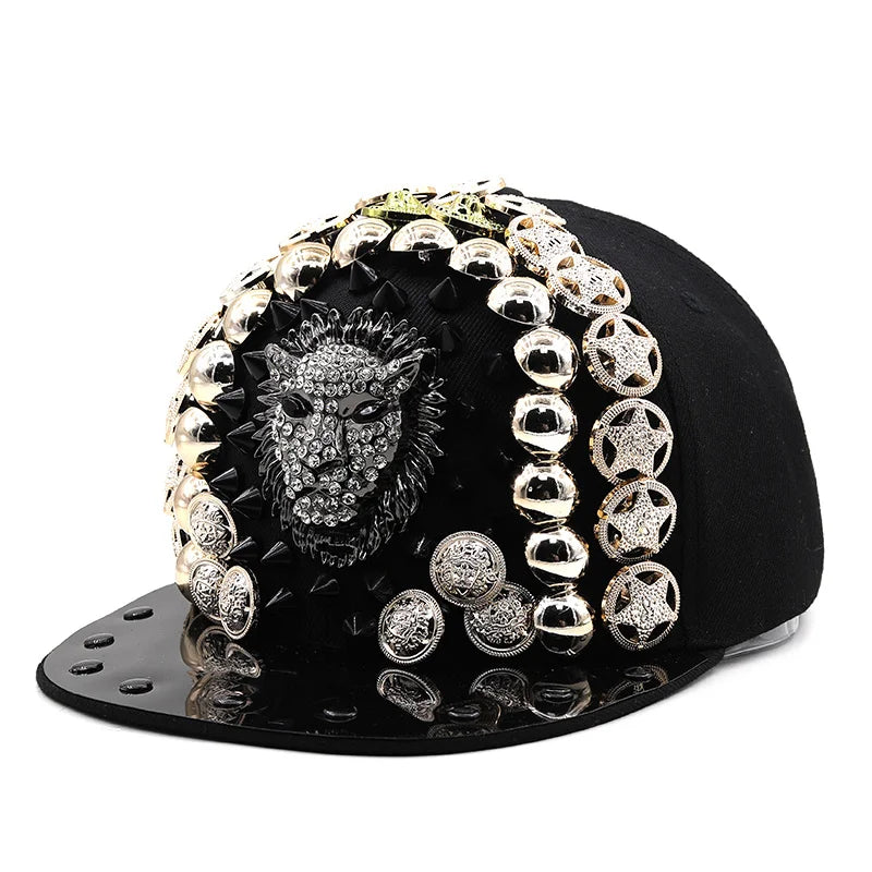 Luxury Rivet Punk Snapback Cap
