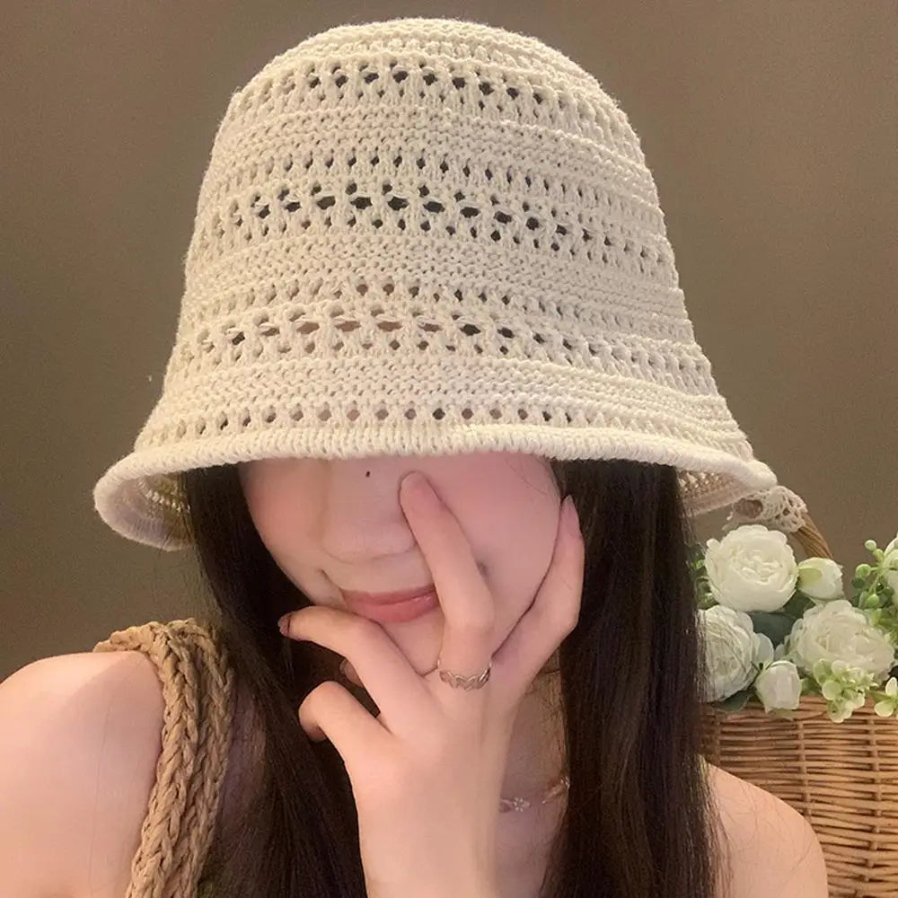 Summer Fashion Wide Brim Crochet Bucket Hat