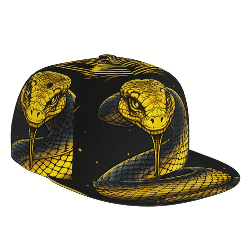 Retro Golden Snake Flat Brim Baseball Cap