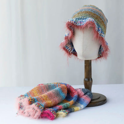 Red Crochet Fruit Knit Bucket Hat