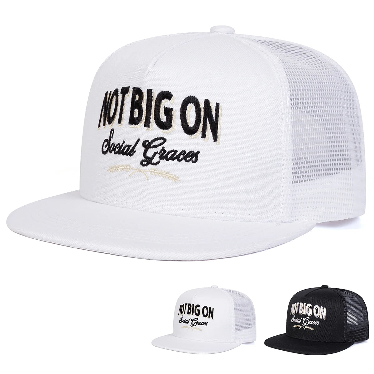 Unisex NOT BIG ON Embroidery Hip-hop Net Hats