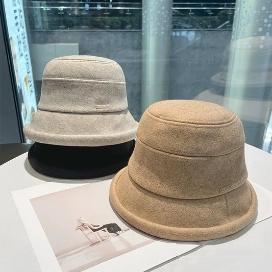 Wool Warm Slim Face Bucket Hat