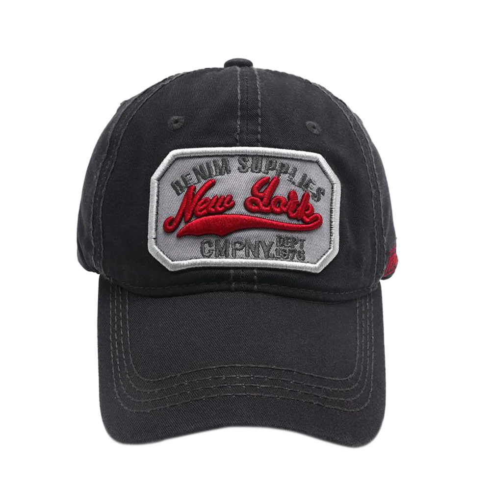 New York Letter Embroidered Washed Cotton Snapback Baseball Hat