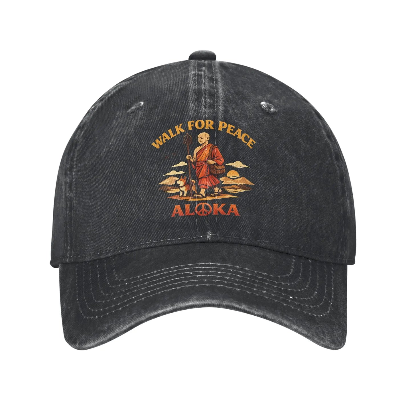 Walk For Peace Monk Dog Trucker Baseball Cap