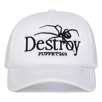 Unisex DESROY Spider Embroidery Baseball Net Caps