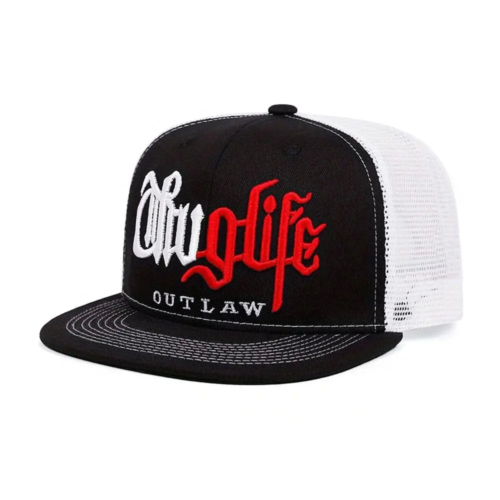 Hip Hop Flat Brim Embroidery Snapback Cap
