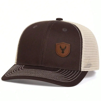 Unisex Deer Antlers Leather Label Baseball Net Caps