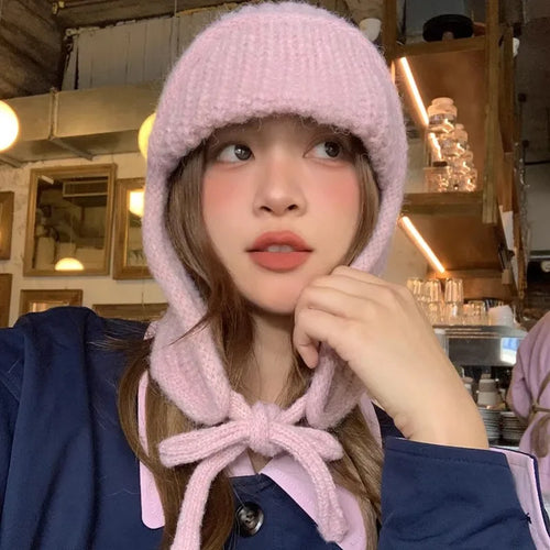 Knitted Wool Ear Protection Winter Bucket Hat