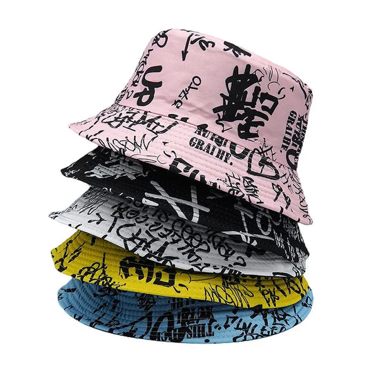 Unisex Reversible Number Graffiti Bucket Hat
