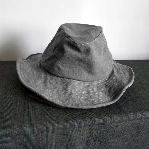 Oversized Yamamoto Style UPF50+ Black Bucket Hat