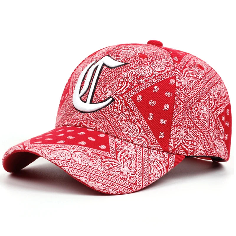 Gothic C Embroidered Flat Brim Baseball Hat