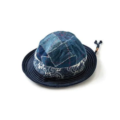 Japanese Handmade Indigo Patch Bucket Hat
