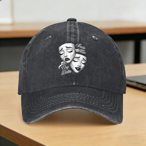 Smile Now Cry Later Mask Baseball Cap
