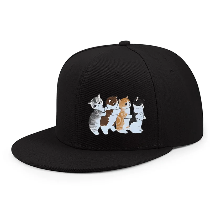 Cute Cats Lined Up Hip Hop Snapback Cap