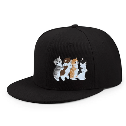 Cute Cats Lined Up Hip Hop Snapback Cap