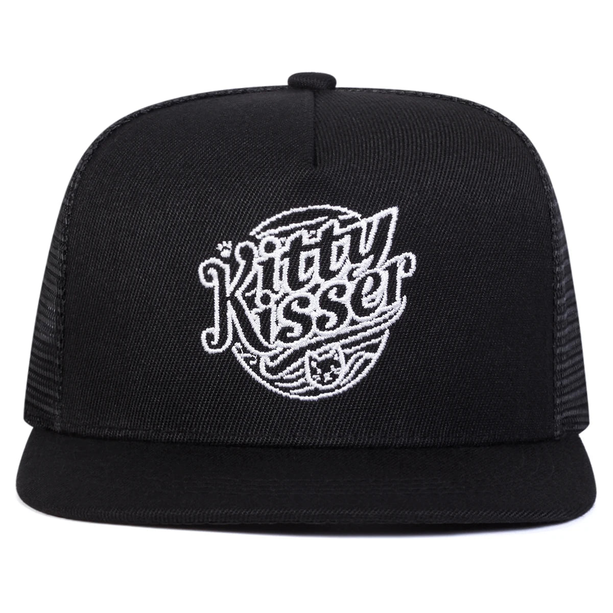 Unisex Kitty Kisser Letter Embroidery Hip-hop Net Hats