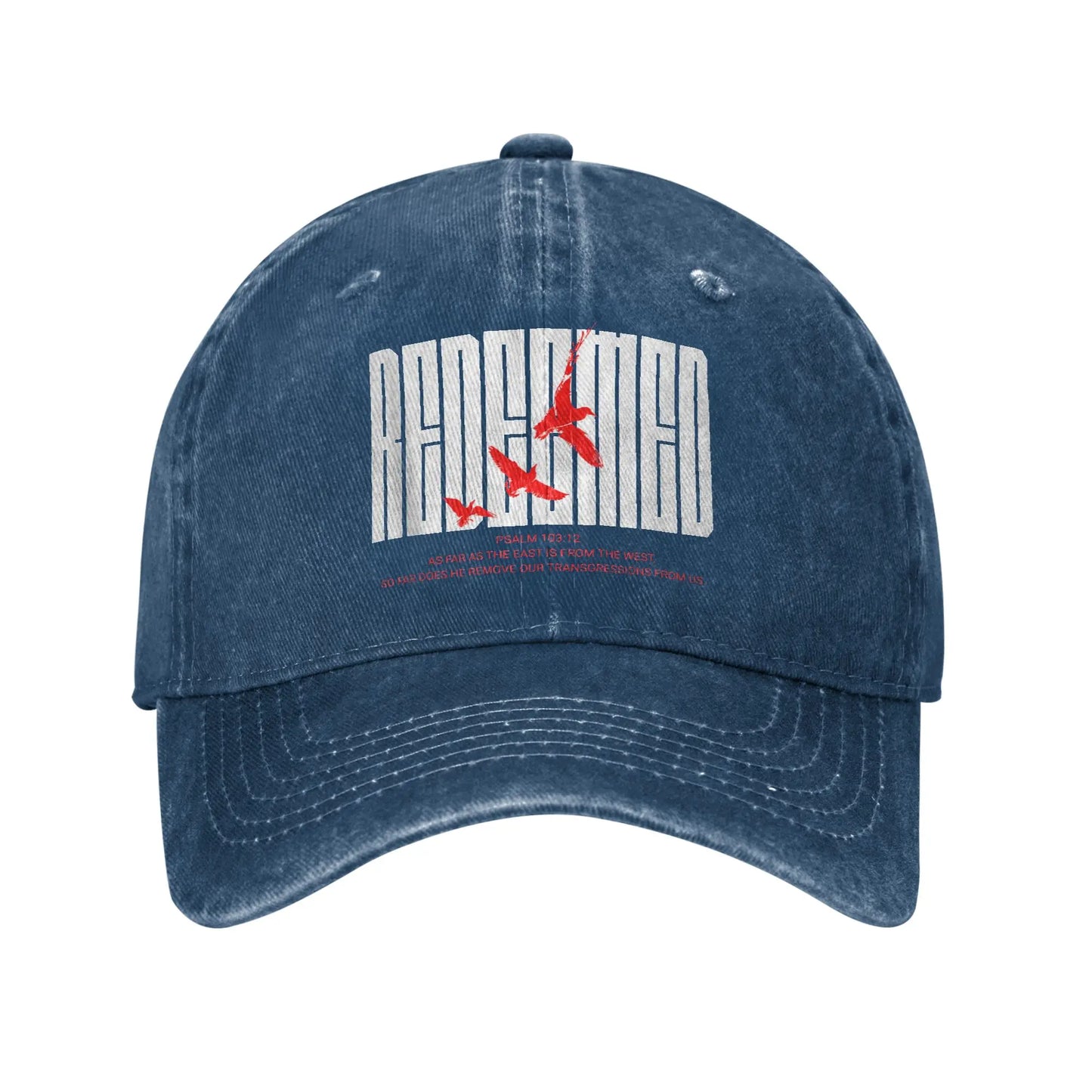 Redeemed Christian Distressed Denim Washed Baseball Cap