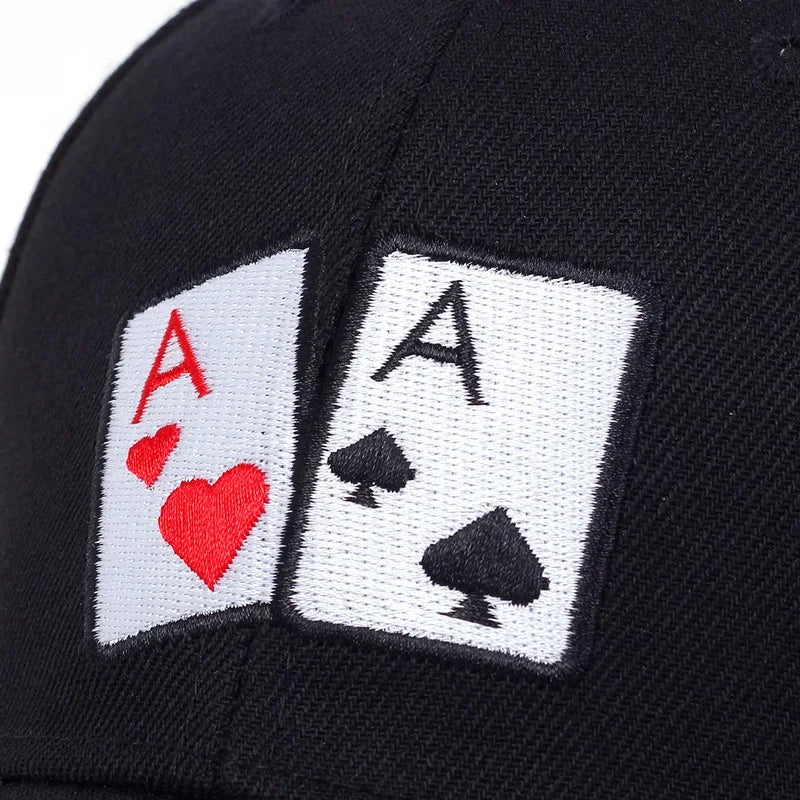 Unisex Poker Embroidery Baseball Caps