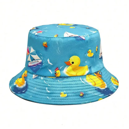 Unisex Yellow Duck Embroidered Bucket Hat