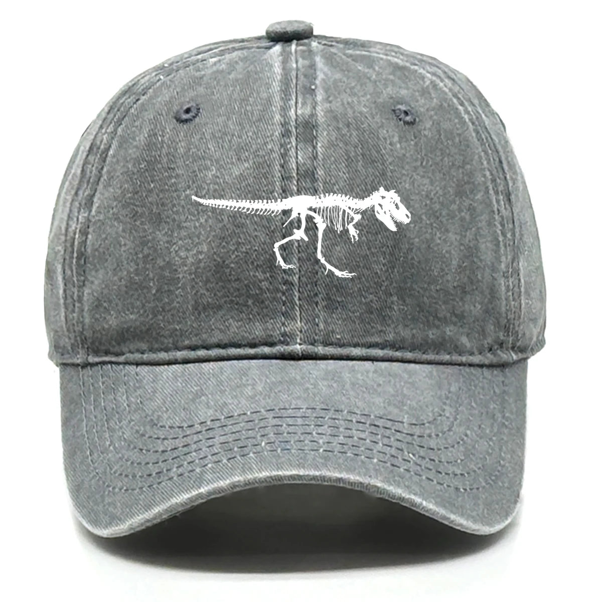 Skeleton Dinosaur Print Retro Adjustable Baseball Cap