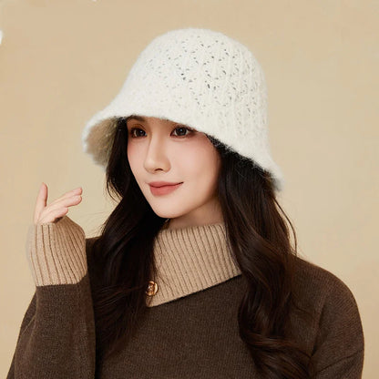 Women Knitted Korean Style Retro Winter Bucket Hat