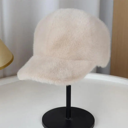 Luxury Fluffy Faux Fur Winter Baseball Cap