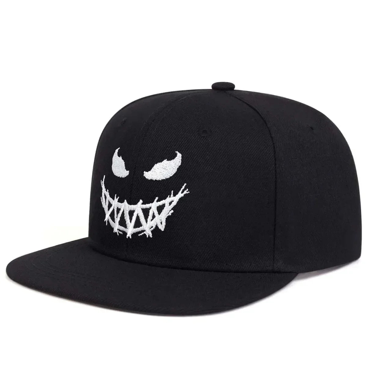 Grin Embroidery UV Protection Cotton Snapback Cap