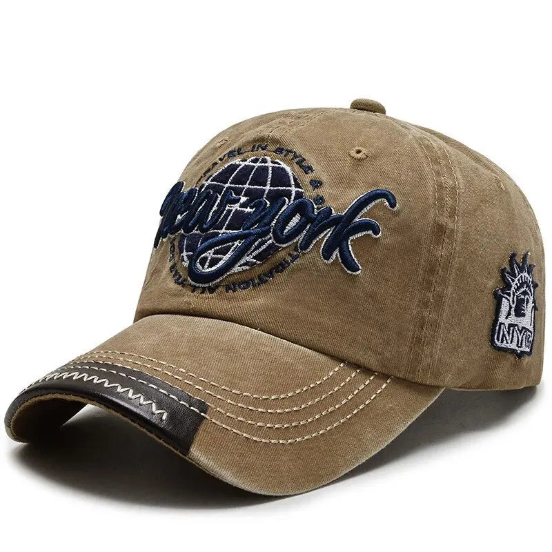 Distressed Washed Cotton Korean Outdoor Baseball Cap