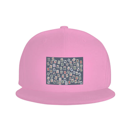 Blue Mahjong Tile Game Pattern Snapback Cap