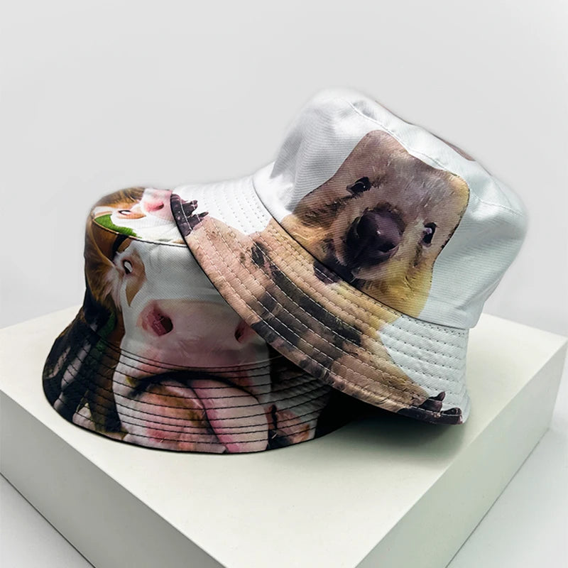 Funny Animal Print Reversible Bucket Hat