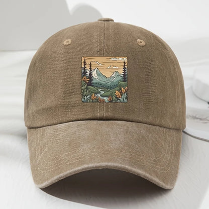 Retro Landscape Print Outdoor Baseball Cap