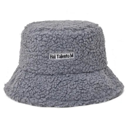 Appa Lamb Wool Winter Faux Fur Printed Bucket Hat