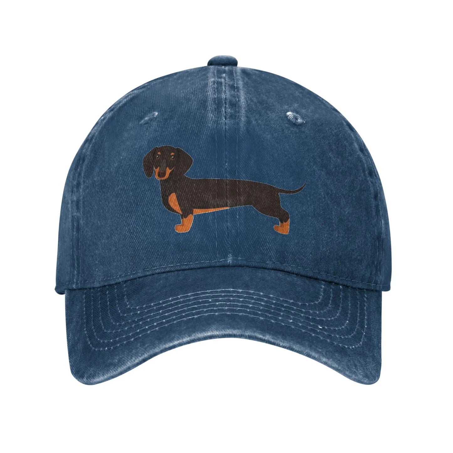 Dachshund Pattern Art Denim Adjustable Baseball Cap