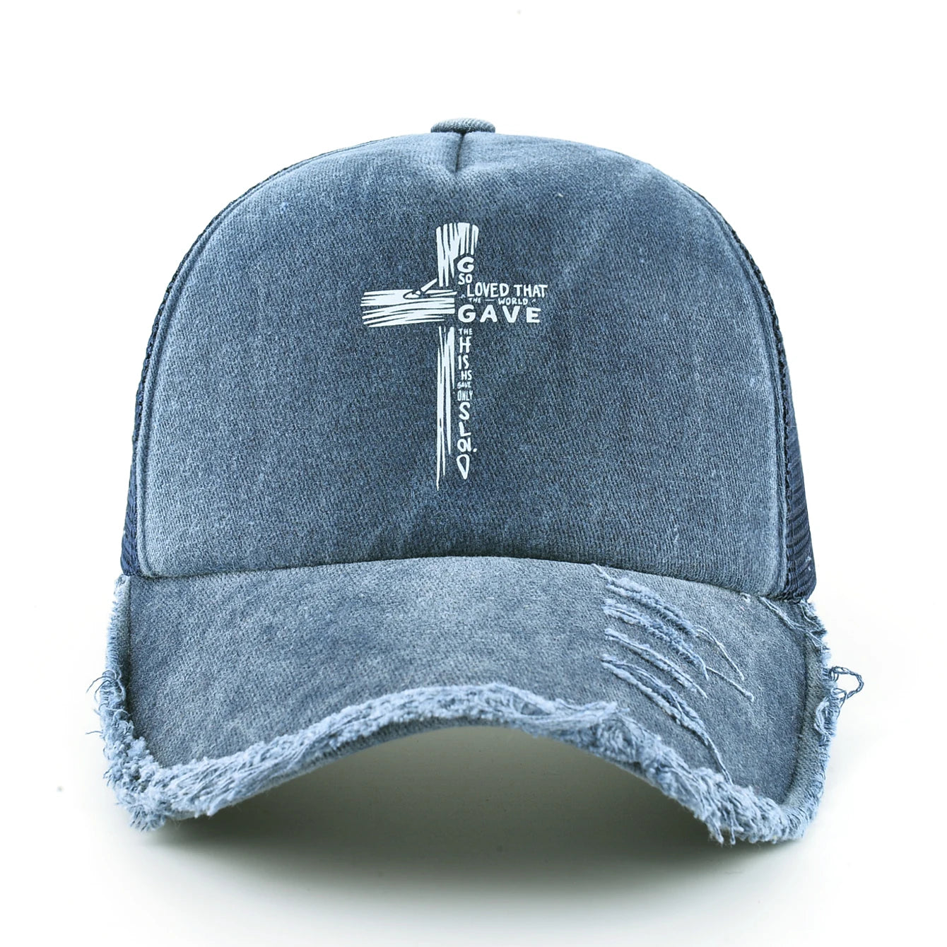Washed Denim Pink Cross Snapback Baseball Cap