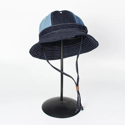 Vintage Denim Wide Brim Unisex Bucket Hat